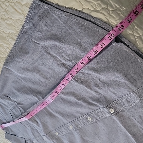 Ross&Freckle Men's 100% Cotton Chambray Standard fit Rolling-up Long Sleeve - Picture 8 of 14